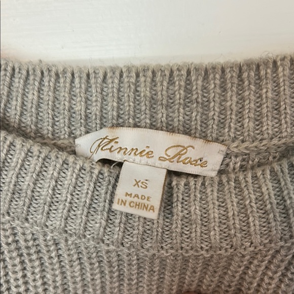 Minnie Rose Gray Sweater with Green and Red Accents XS NWOT - Picture 6 of 6